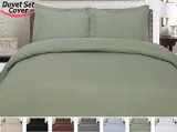 Utopia Bedding Luxury Duvet Cover Set 3-piece Set Includes Duvet Cover and 2 Matching Pillow Cases Brushed Microfiber Maximum Softness and Easy Care Elegant Double-Stitched Tailoring Queen Sage Green