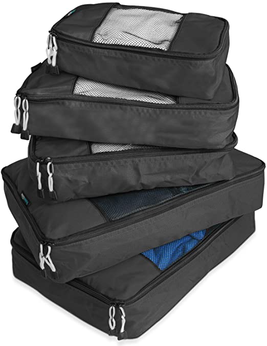 TravelWise Packing Cube System - Durable 5 Piece Weekender  Luggage Organizer Set