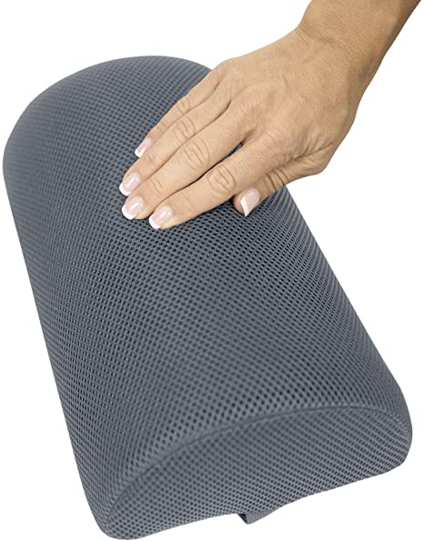 Vive Half Moon Bolster Cushion (4 Inch Thick) - Support Pad for Side, Stomach Sleeper - Lumbar Half Roll for Knee, Leg, Lower Back and Spine Alignment - Ergonomic Sleeping Padding for Chair or Bed