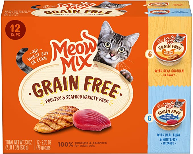 Meow Mix Grain Free Wet Cat Food, 2.75 Ounce (Pack of 12).