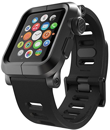 LUNATIK EPIK Aluminum Case and Silicone Strap for Apple Watch, Black/Black