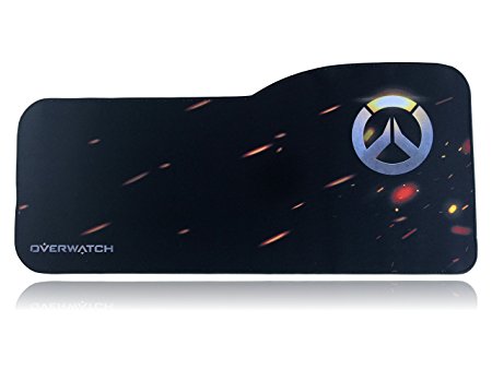 Overwatch Extended Size Custom Gaming Mouse Pad - Anti Slip Rubber - Stitched Edges - Large Desk Mat - 28.5" x 12.75" x 0.12" (Logo)