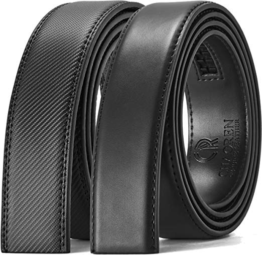 CHAOREN Ratchet Belt Replacement Strap 1 3/8”, Leather Belt Strap for 40MM Slide Click Buckle