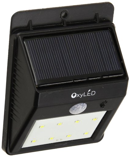OxyLED SL30 Bright Outdoor LED Light Solar Powered -Waterproof- Motion Sensor Detector For Patio Deck Yard Garden Home Driveway Stair Wall  Security Lighting Dusk to Dawn Dark Auto OnOff