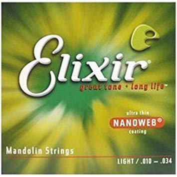 Elixir Strings Mandolin Strings w NANOWEB Coating, Medium (.011-.040)