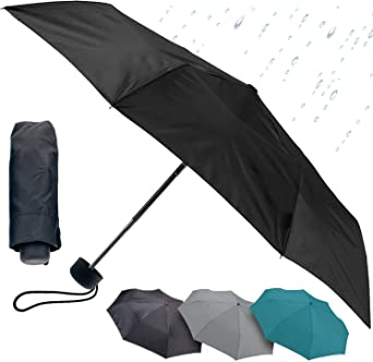 Lewis N. Clark Portable Mini Travel Umbrella, Windproof & Water Repellent Fabric, 1 Year Warranty