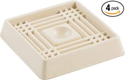 Shepherd Hardware 9166 2-Inch Square Rubber Furniture Cups, 4-Pack