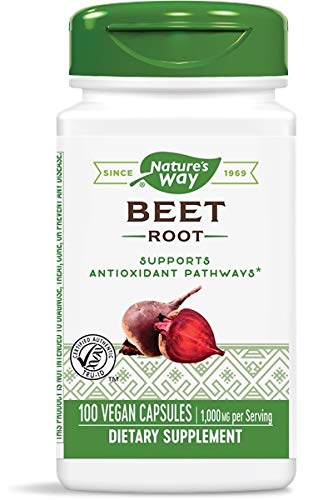 Nature's Way Beet Root Powder Capsules 500 mg, 100-Count (Pack of 3)