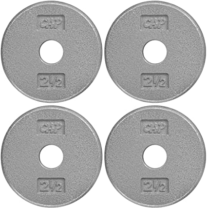 WF Athletic Supply Traditional/Classic 1-inch Hole Standard Solid Cast Iron Weight Plates - Great for Strength Training, Weightlifting, Bodybuilding & Powerlifting, Multiple Choices Available