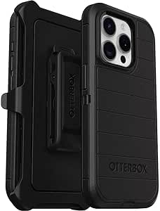 OtterBox iPhone 15 Pro (Only) - Defender Series Case - Black - Screenless - Rugged & Durable - with Port Protection - Holster Clip Includes - Microbial Defense Protection