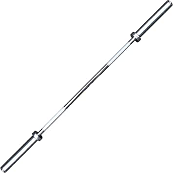 BodyRip Olympic and Standard Weight Lifting Barbell Bar with Collars | Chrome, Anti-Slip Hand Grip, Solid Steel Construction, Gym Equipment | Training, Fitness, Exercise, Strength, Workout, Fat Loss