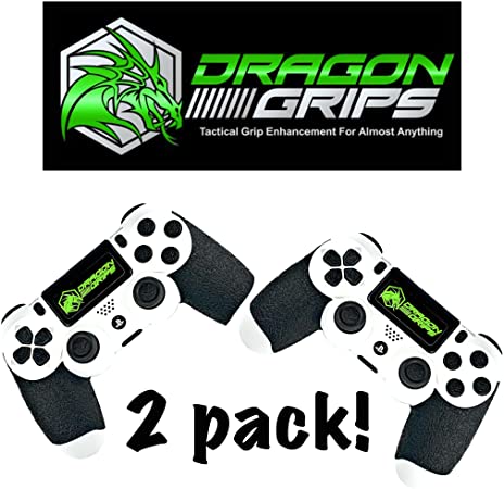 Dragon Grips PS4 Controller Grip Set Controller Accessories ps4 Controller Grip Black Textured Rubber mod Pack Including Paddles, Trigger Control ps4 Controller mods (Black 2pack)