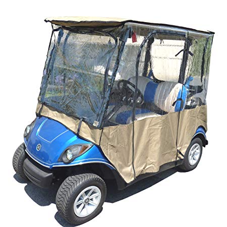 Formosa Covers Premium Tight Weave Golf Cart Driving Enclosure for Yamaha Drive, The Drive, YDR 2 seater Exclusively - All Weather