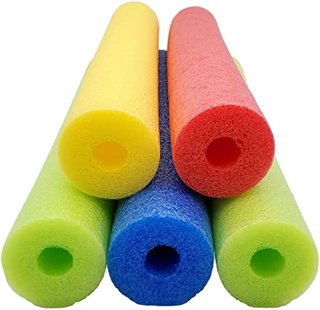 Fix Find 52 Inch Colorful Foam Pool Swim Noodle 5 Pack in Bright Jewel Tone Multicolors 52"