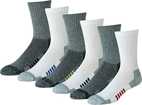 Amazon Essentials mens Performance Cotton Cushioned Athletic Crew Socks