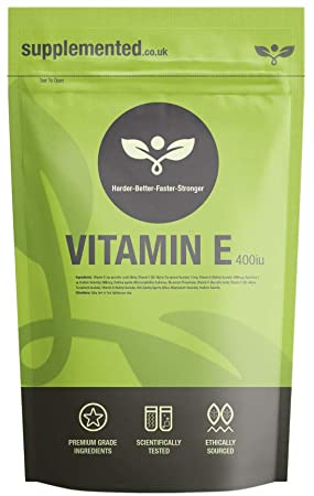 Vitamin E 400iu 180 Softgel Capsules UK Made. Pharmaceutical Grade