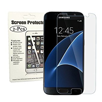 Galaxy S7 Tempered Glass Screen Protector 0.1mm [2-Pack] MaxDemo Ultra HD Premium Shield Tempered Glass,Plexiglass [ Anti-Bubble-fingerprint][Anti-Scratch] Screen Protector for Samsung Galaxy S7