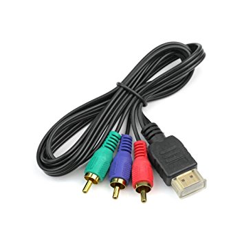 Kasstino 3ft HDMI Male to 3 RCA Audio Video AV Component Cable Converter Adapter HDTV