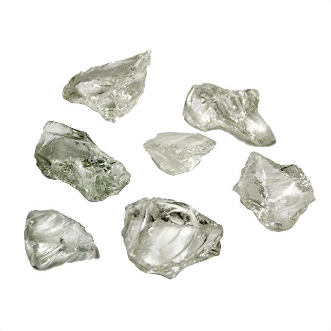 Hiland Fire Pit Fire Glass in Ice Clear, Extreme Tempature Rating, Good for Propane or Natural Gas, 10 Pounds