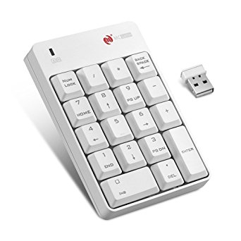 Vahulawa 18 Keys Wireless Numeric Keypad Wireless USB Number Pad with 2.4G USB Receiver for iMac Macbook Windows Laptop Notebook Desktop PC Computer …