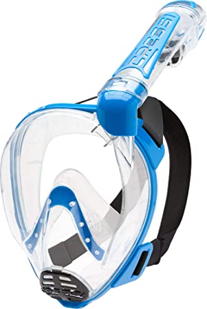 Cressi Adult Snorkeling Full Face Mask | Wide Clear View, Anti-Fog System | Easy Breathing: Safety First | Duke Dry: designed in Italy: Quality Since 1946