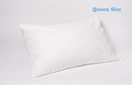 JustNile Queen Size 100% Natural Latex (Shredded) Adjustable Pillow | Ventilated Plush Foam | Soft | Ergonomic for Comfortable Sleep; with Extra Cover Included – Standard Dimensions