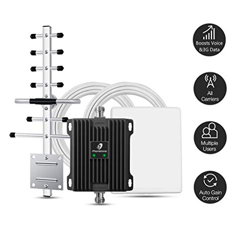 Cell Phone Signal Booster for All Carriers GSM 3G Home and Office Use - Dual Band 850/1900MHz Band 2/5 Repeater with Panel/Yagi Antennas, Supports 4,500 Square Foot Area