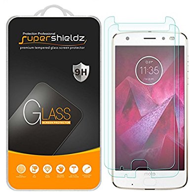 [2-Pack] Supershieldz For Motorola "Moto Z2 Force" Edition Tempered Glass Screen Protector, (Updated Version) Anti-Scratch, Anti-Fingerprint, Lifetime Replacement Warranty