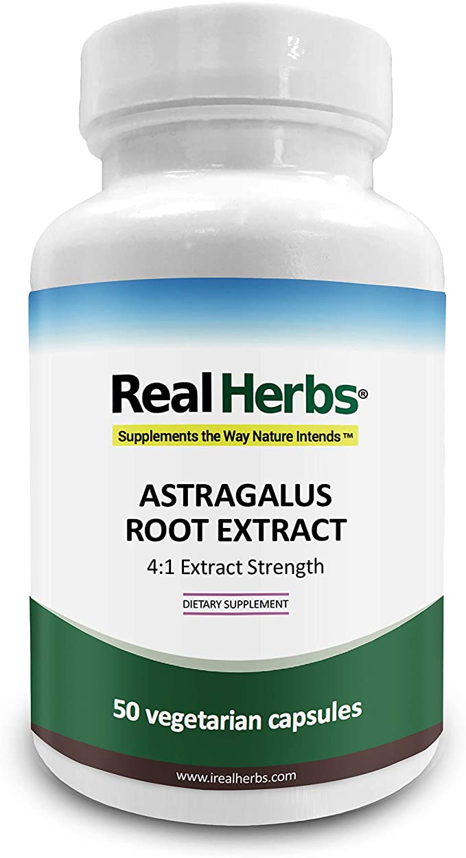 Real Herbs Astragalus Extract 4:1 700mg – 50 Vegetarian Capsules