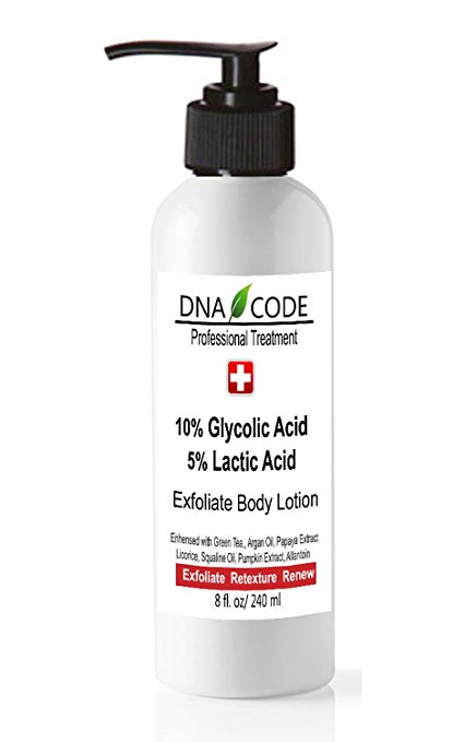 Magic Lotion- 10% Glycolic 5% Lactic Acid Exfoliatingl Body Lotion w/Green Tea, Argan Oil, Papaya, Licorice.