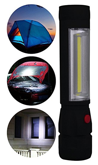 NVTED 1500 Lumen LED Flashlights, 2 in 1 Multi-Function LED Flashlight Lamp Torch (BLACK)