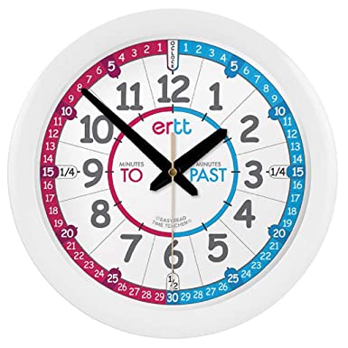 EasyRead Time Teacher ERC-RB-PT Wall Clock Red Blue Past To