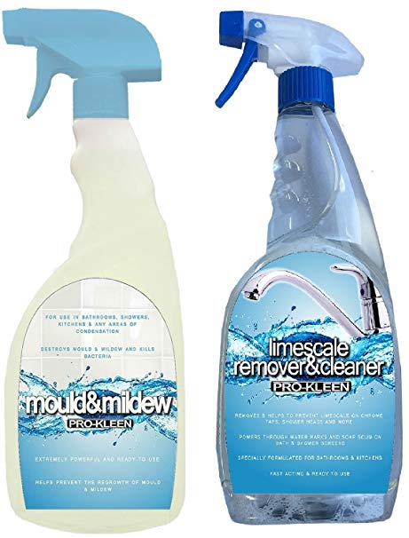 Pro-Kleen 1 x 750ml Limescale Remover - 1 x 750ml Professional Mould Mildew Remover