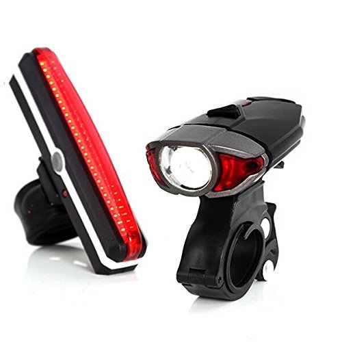 Bike Lights,Unigear LED Bike Light Set, Waterproof Headlight Taillight Combinations, USB Rechargeable Bicycle Light, Easy to Install Remove, 3 Light Modes, Front Light Headlight and Tail Back Light