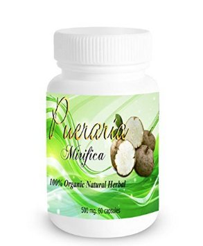 500mg x 60 Capsules Pueraria Mirifica Powder Root Extract Breast Best Enhancement Enlargement Augmentation Grown in Thailand Highest Mountain