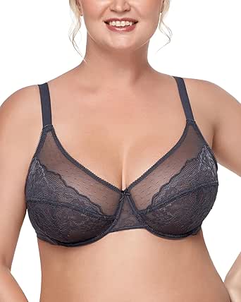 HSIA Minimizer Bras for Women Full Coverage Underwire Bras Plus Size Lifting Lace Bra for Heavy Breast