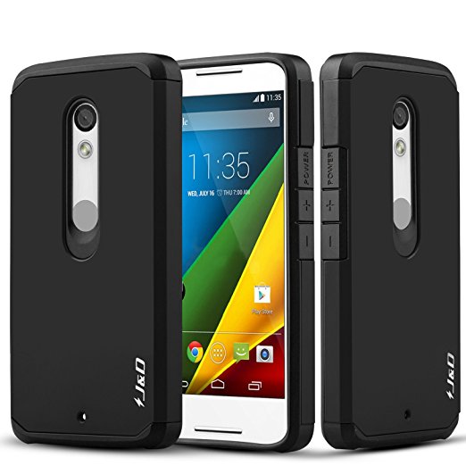 Motorola X Play Case, J&D [Armor Box] Moto X Play [Heavy Duty] [Dual Layer] Hybrid Shock Proof Fully Protective Case for Moto X Play (Moto X Play, Black)