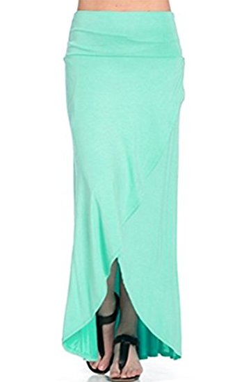 Azules Women's High Low Hem Maxi Skirt