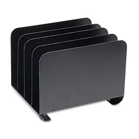 STEELMASTER Desktop Vertical Organizer, 4 Sections, Steel, 8" x 8.13" x 11", Black (2644BLA)
