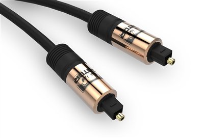 Gator Cable 6 feet Copper Premium Toslink with durable and rugged Aluminum Housing Fiber Optic cable with HD Digital Audio Optical SPDIF Cord