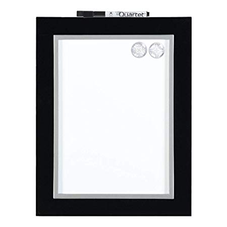 Quartet Dry-Erase Board, Magnetic, 8-1/2" x 11", Home Organization, Black/Silver Frame (50726)