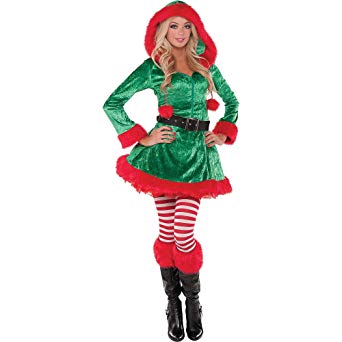 Amscan Sassy Elf Costume for Women, Christmas Costume, Medium, with Included Accessories