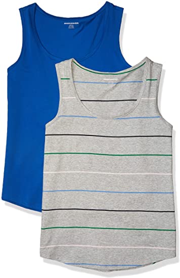 Amazon Essentials Women's 2-Pack Classic-Fit 100% Cotton Sleeveless Tank