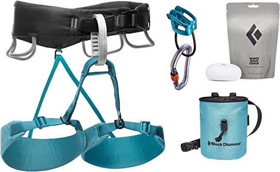 Black Diamond Womens Momentum Rock Climbing Harness - Complete Package