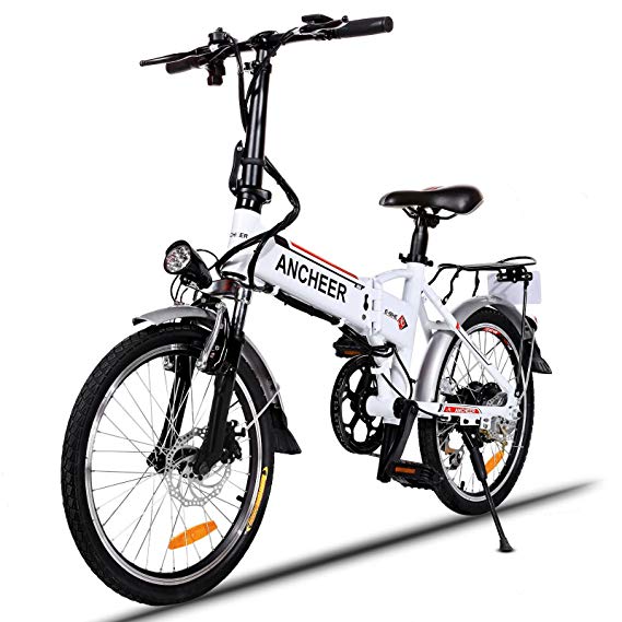ANCHEER Folding Electric Bike with 36V 8Ah Removable Lithium-Ion Battery, 20 inch Ebike with 250W Motor and Shimano 7 Speed Shifter