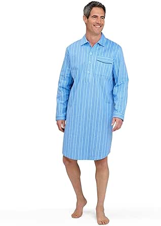 Champion Mens Brushed Cotton Striped Nightshirt Sleepwear