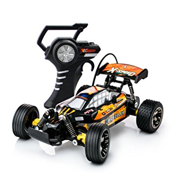 PTL® Fast RC Remote Control Toy Car Buggy Truggy - 15kph Radio Controlled High Speed Motor with Racing Tyres for On Off Road Play Indoors or Outdoors 27Mhz (Colour Varies)