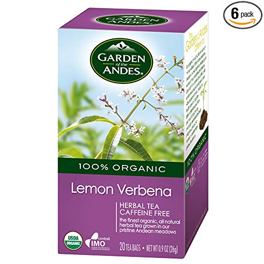 Garden of the Andes Lemon Verbena Organic Tea, 0.9 oz, 20 Count (Pack of 6)