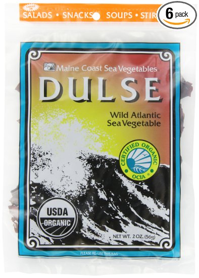Maine Coast Sea Vegetables Dulse Wild Atlantic Sea Vegetable 2-Ounce Package Pack of 6