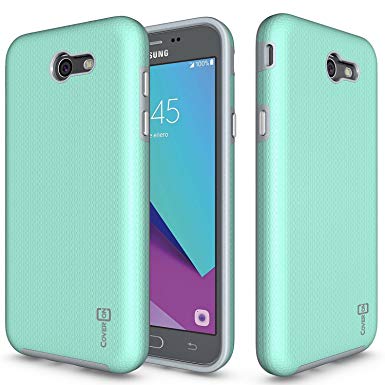 Galaxy J7 V Case, Galaxy J7 2017 Case, Galaxy J7 Perx Case, CoverON [Rugged Series] Dual Layer Protective Hard Armor Phone Cover Case for Samsung Galaxy J7 Perx / J7 Sky Pro / J7 2017 / J7V - Teal